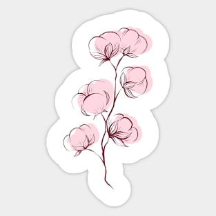 Pink cotton plant Sticker